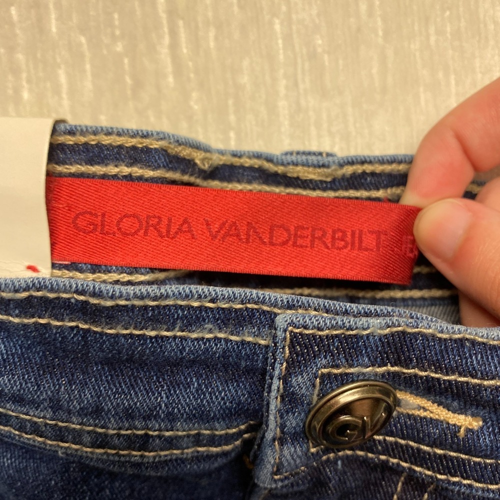 Gloria Vanderbilt Tapered Jeans Classic Fit Womens 8P Blue Denim Stretch Fitted - Picture 3 of 16